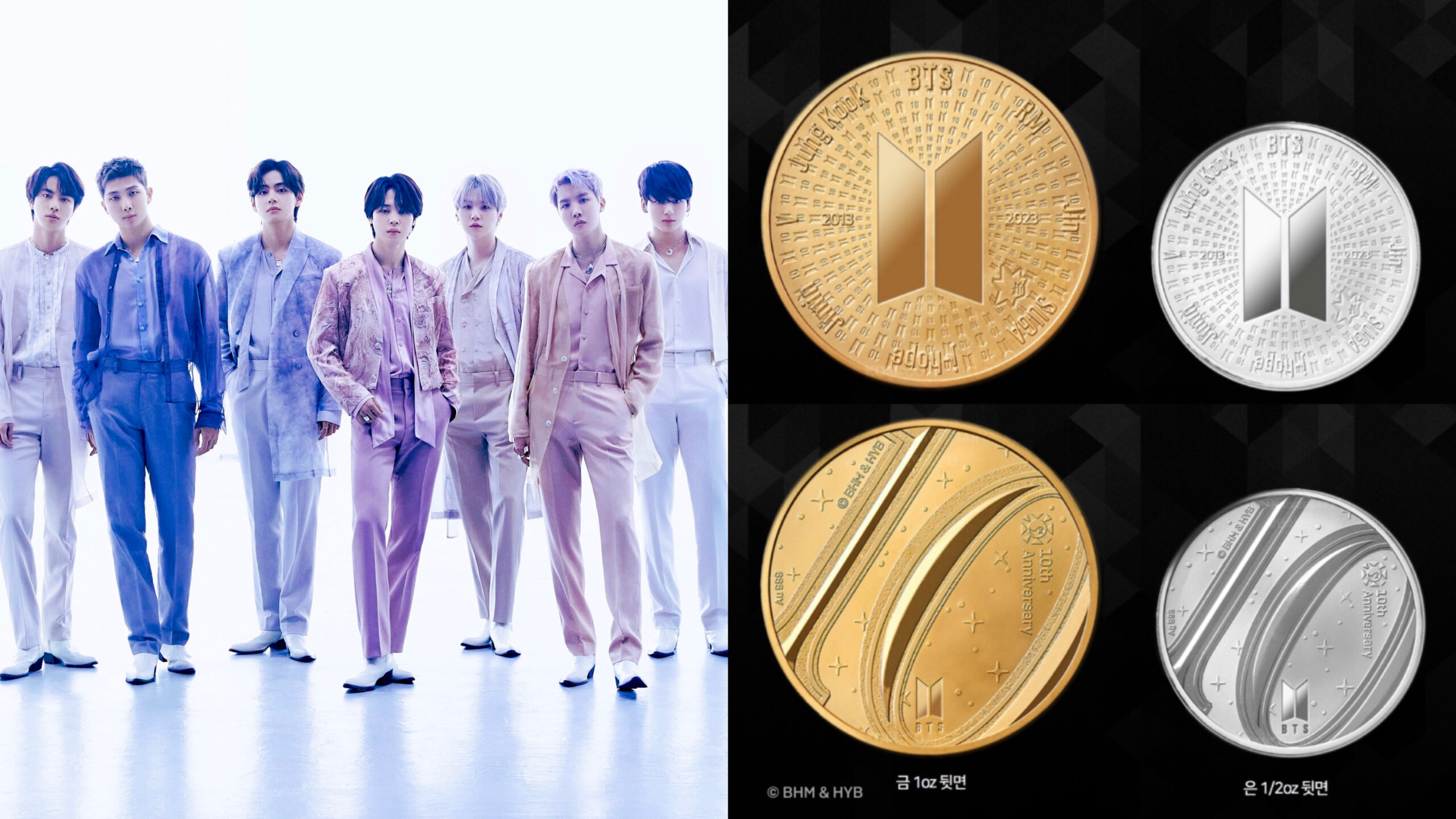 日本未入荷 韓国 2023年 BTSデビュー10周年記念 4オンス金メダル プルーフ BTS 初の公式記念メダル 