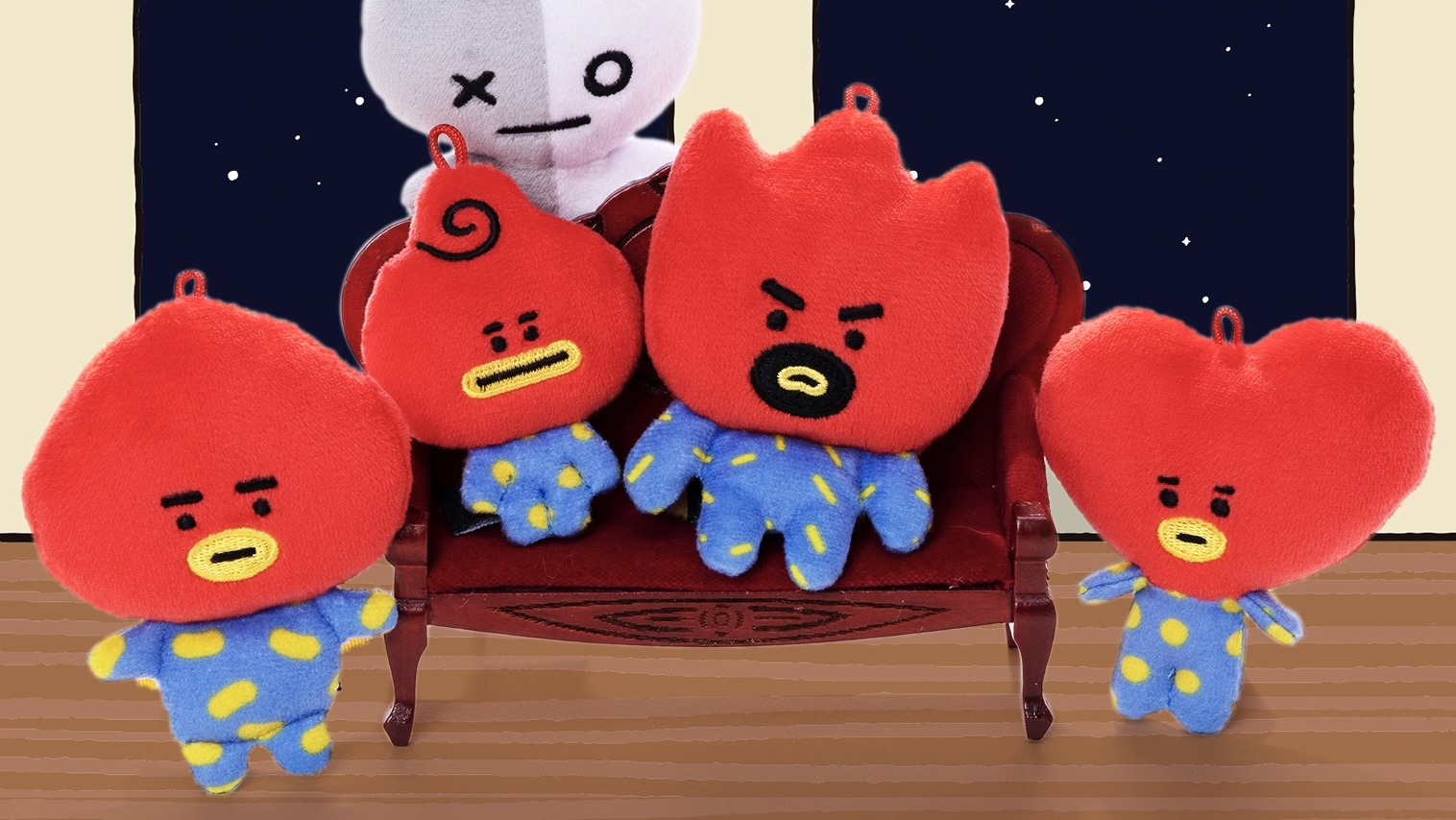 BTS BT21公式 ユニバース RJファミリー 家族 ぬいぐるみセット