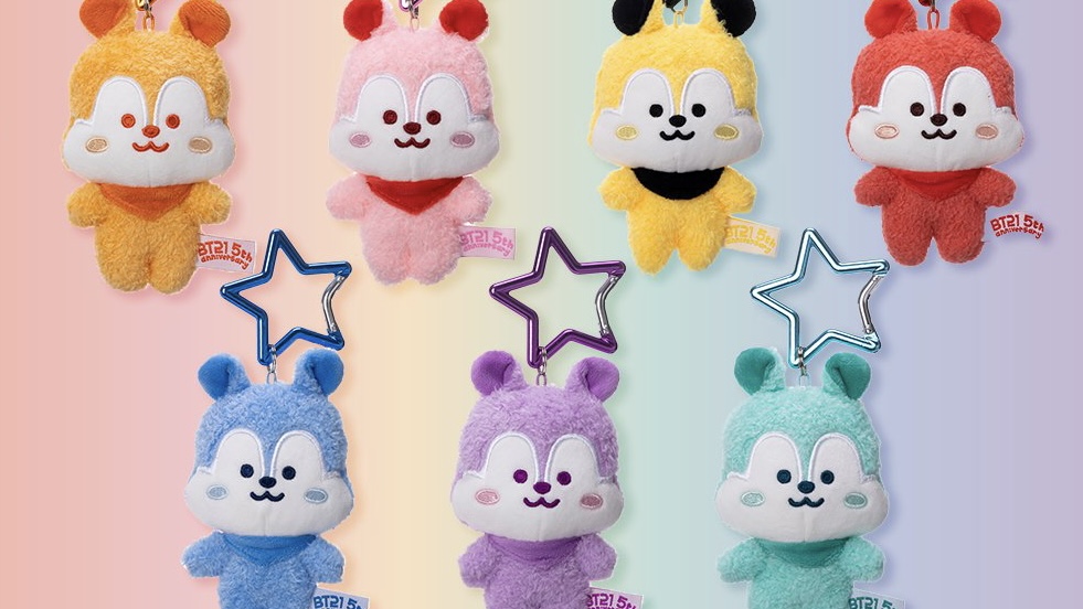 BT21 5周年 レインボーマスコット MANG パープル レッド 2体セット