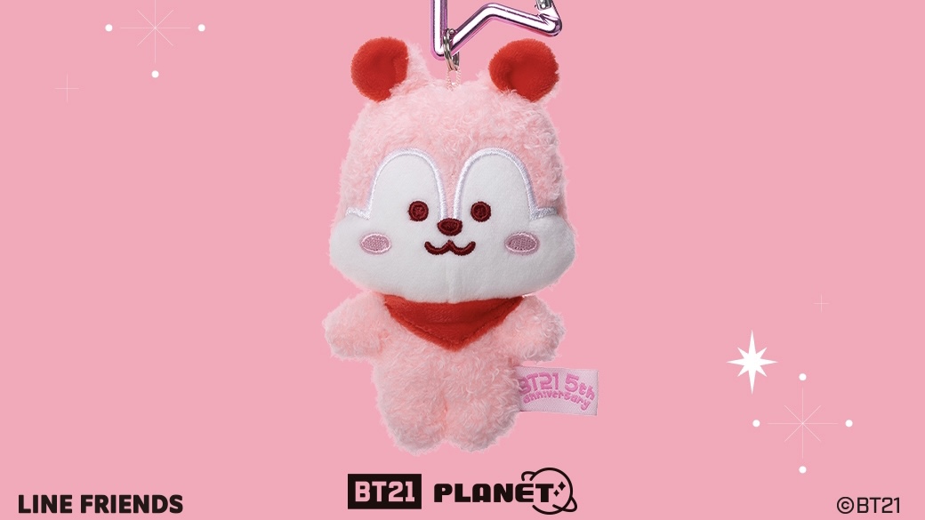 BT21 CHIMMY チミー 5周年 マスコット ピンクレッド キディランド BT21 - BT21 チミー 5周年 マスコット ピンクレッド キディ